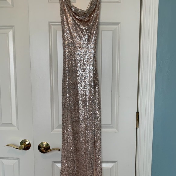 Rose Gold sequin formal dress - Picture 1 of 5
